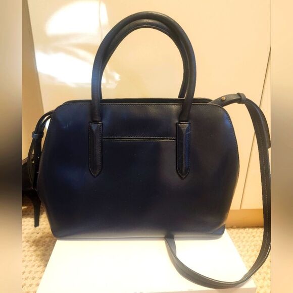 Radley London "Liverpool" Navy Blue  Leather Satchel/Crossbody Bag Ret.$348 - Picture 2 of 15